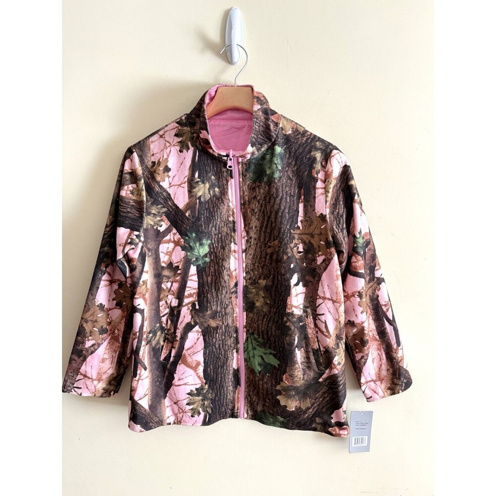 Aqua Stop Pink Real Tree CAMO Fleece Jacket Waterproof Hunting Women's Small NEW